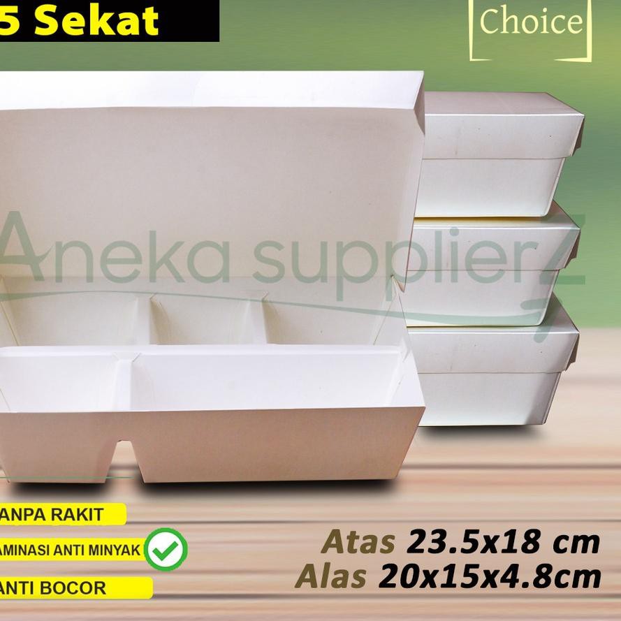 ◘ Paper Lunch Box SEKAT 5 - Lunch Box Paper SEKAT 5 (20pcs) ✧
