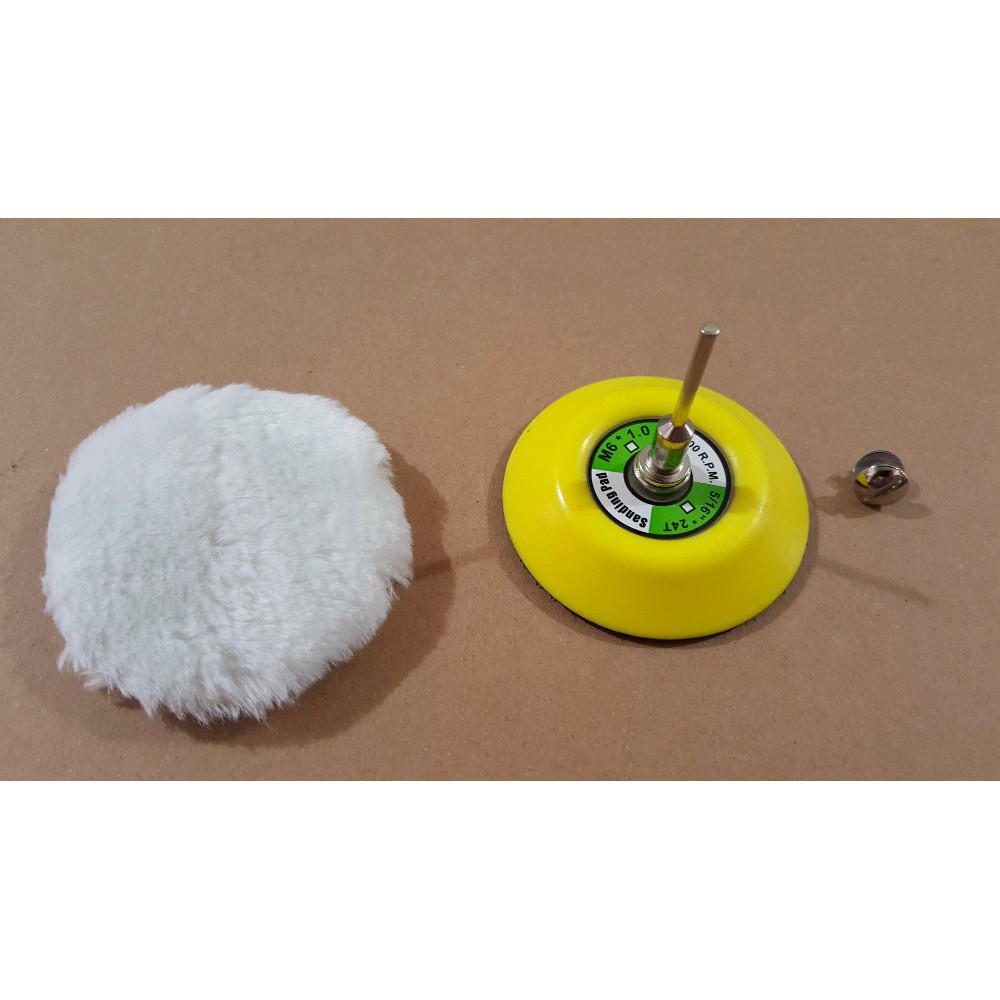 PERLENGKAPAN POLES MESIN MINI GRINDER 3 INCH PAD WOLL ARBOR