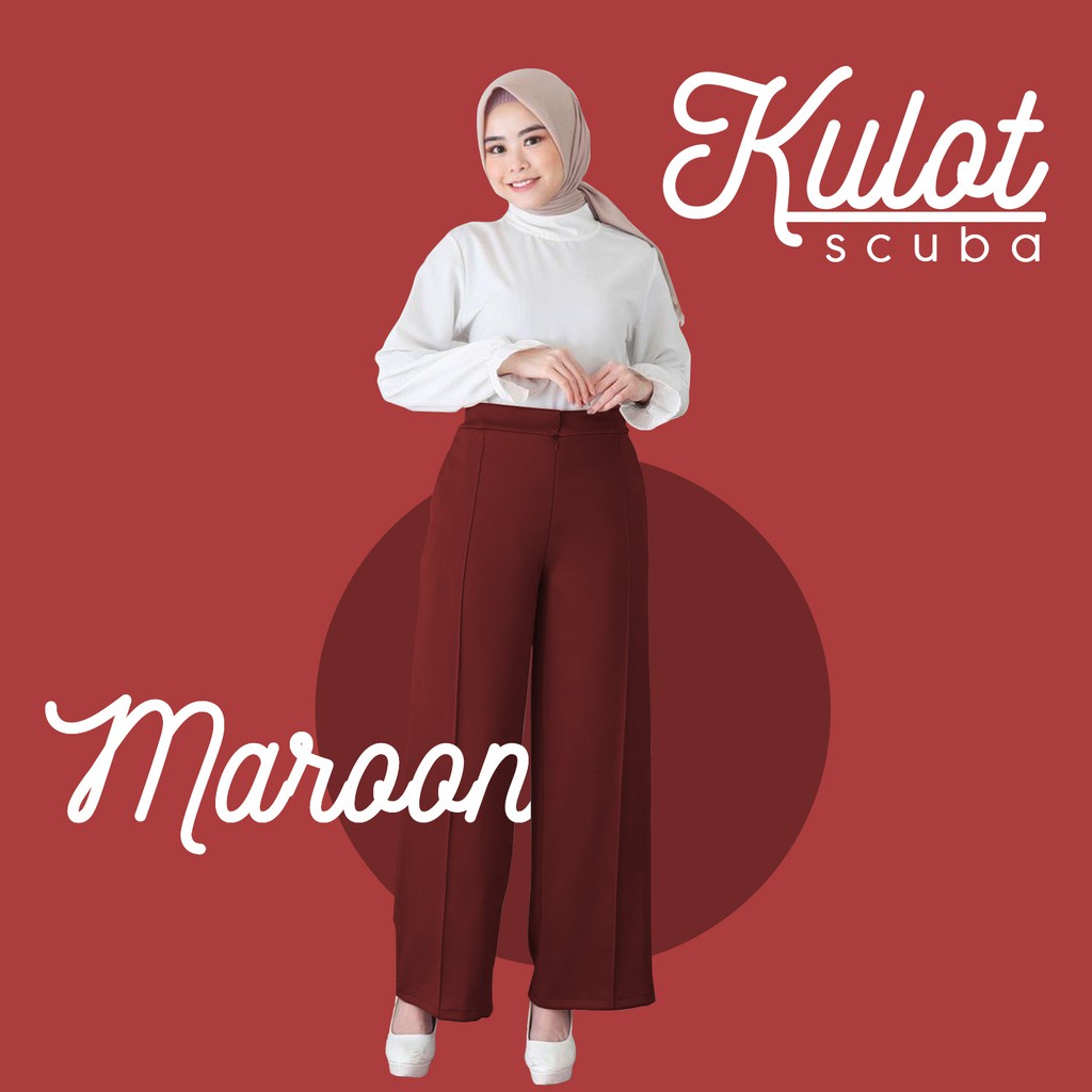 COD✅ Ready REMAJA/BIG SIZE fit BB 50 - 100kg | CULLOTS LOOSE PANTS ~ Scuba Premium TEBAL &amp; SOFT celana kulot panjang wanita/bawahan muslimah/kasual harian/super jumbo/