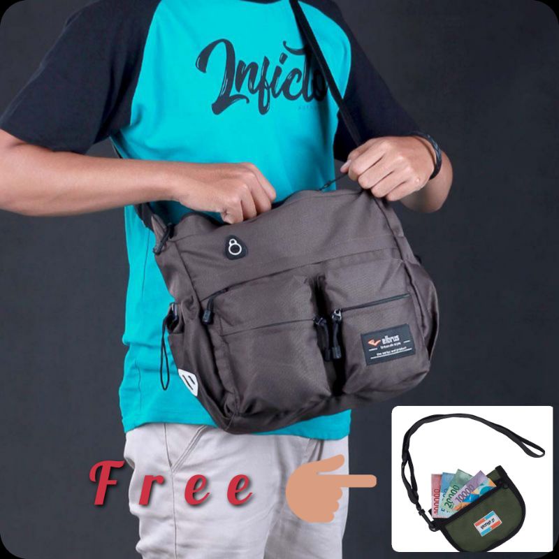 Tas Salempang Pria Slingbag Selempang Sekolah Kerja Kuliah Premium Original Muat Laptop