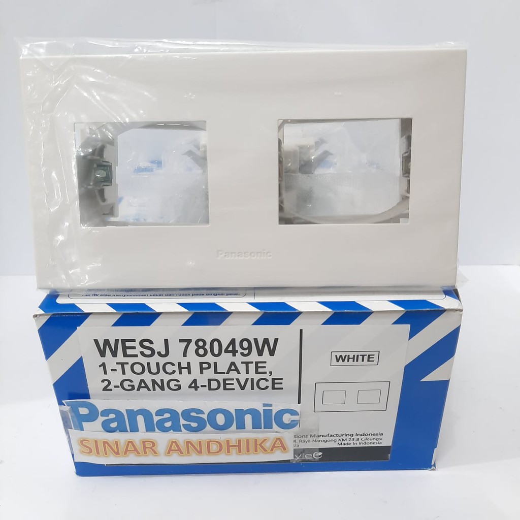 FRAME SAKLAR 2 GANG 4 DEVICE PUTIH STYLE E PANASONIC WESJ 78049W