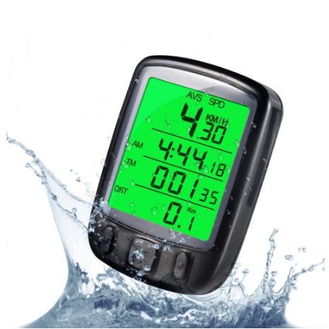 [SPEDOMETER] - SunDING Speedometer Sepeda Backlight LCD - SD-563A - Black