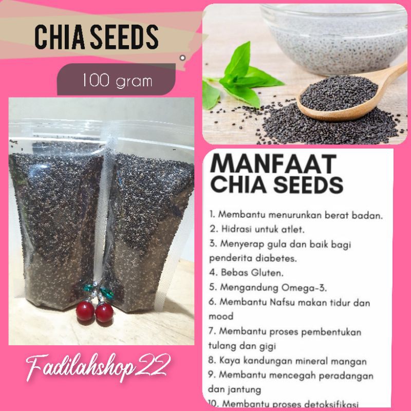 

Biji Chia Seed 100 gr Premium Organic Black Chiaseed Original