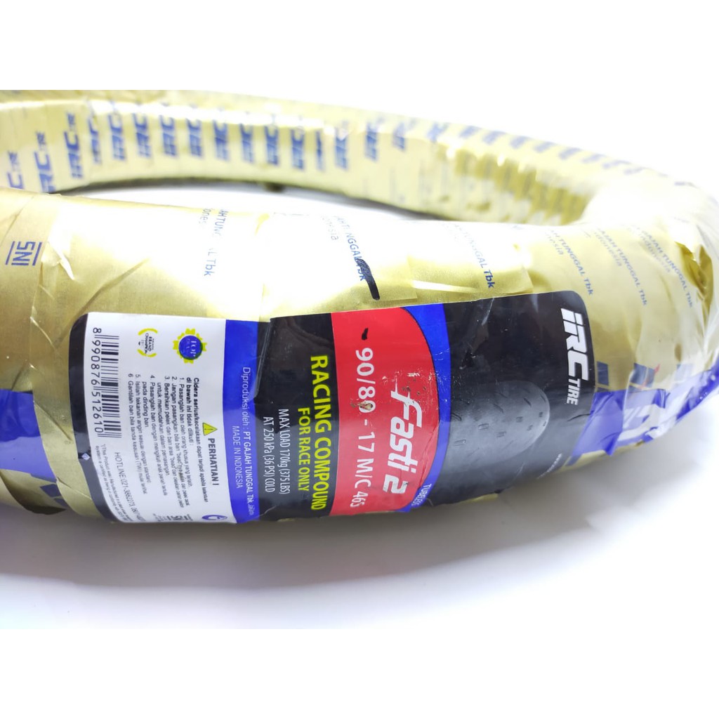 BAN LUAR IRC 90/80 17 FASTI PRO ATAU FASTI 2 TUBELESS SOFT COMPOUND BAN ROAD RACE BEBEK