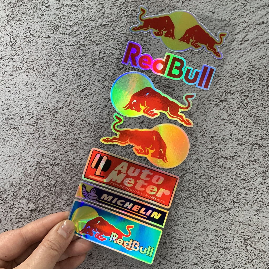 Stiker Reflektif Motif Logo Red Bull Untuk Helm Motor HONDA