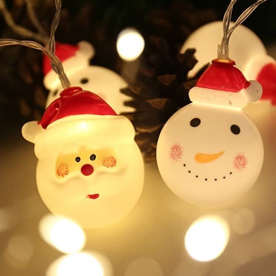 XLC lampu hias natal bola salju karakter snowman dan santa claus dekorasi chrismast