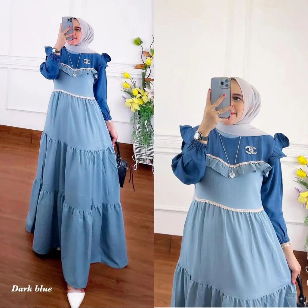 KENZA DRESS BO Bahan CRINKLE LD 110 CM PB 135 CM ( TANPA BROSS ) Baju Outfit Wanita Kekinian  DRES  MODEL TRENDY  DAN KEKINIAN HARGA MURAH DAN TERJANGKAU BAJU DRES 2022