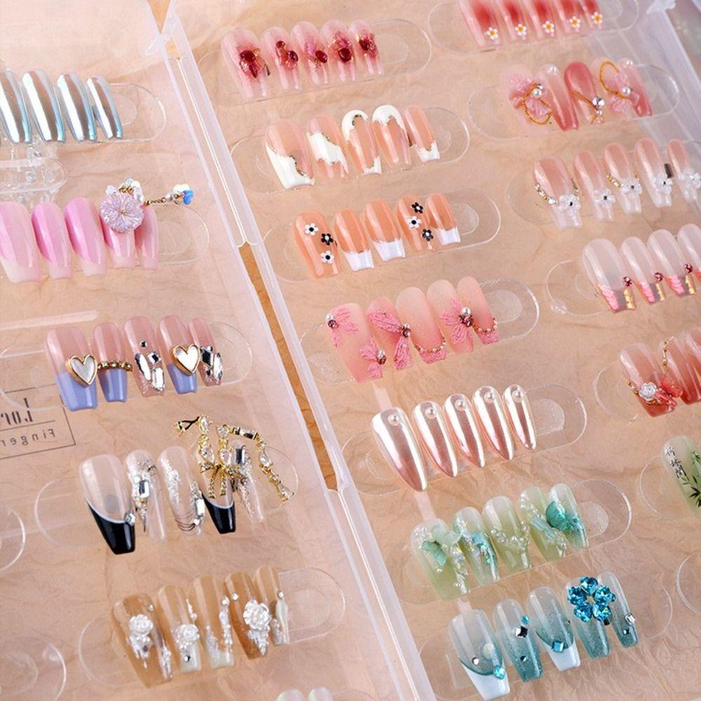 Needway  Memakai Kotak Display Baju Besi Tahan Debu Multifungsi Digunakan Rumah Salon Kuku Nail Art Patch Makeup Alat Nail Storage Box