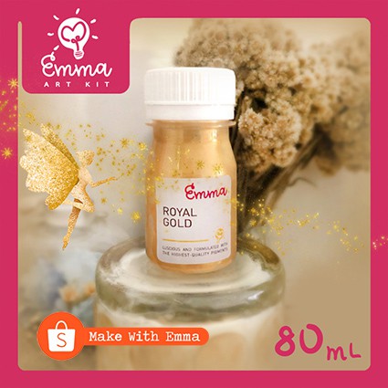 

Royal Gold Paint (High Quality Acrylic Paint) 80mL by Emma Art Kit | Sparkle Series