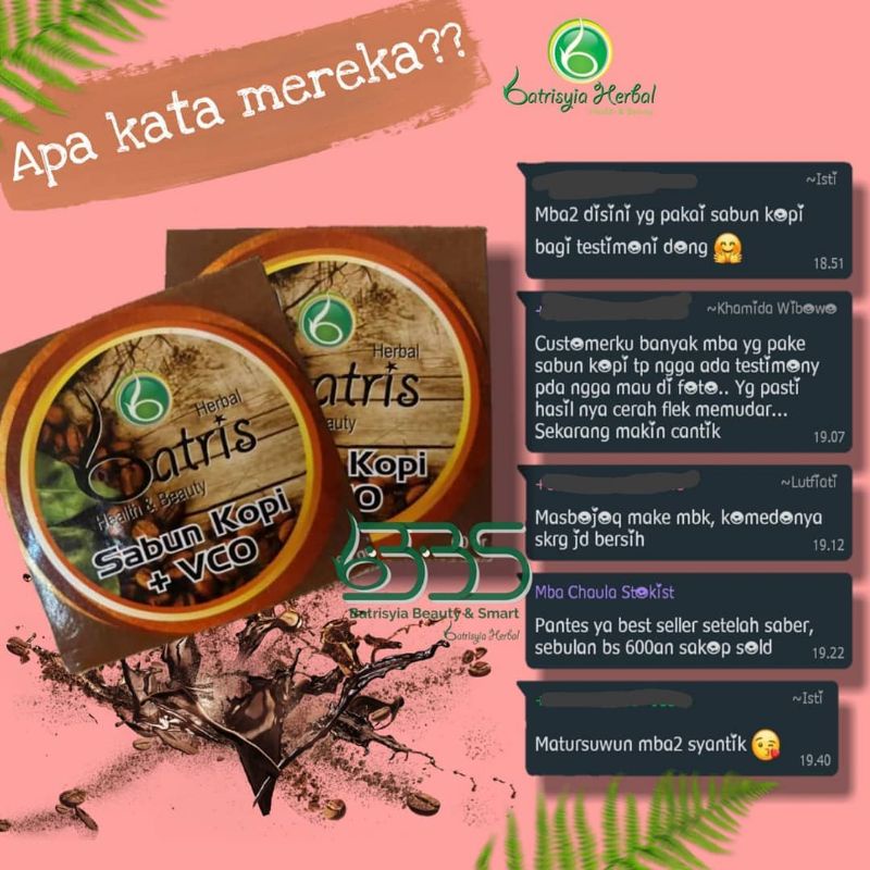 Sabun Vco kopi batrisyia herbal untuk flek hitam/ komedo / sabun wajah flek hitam