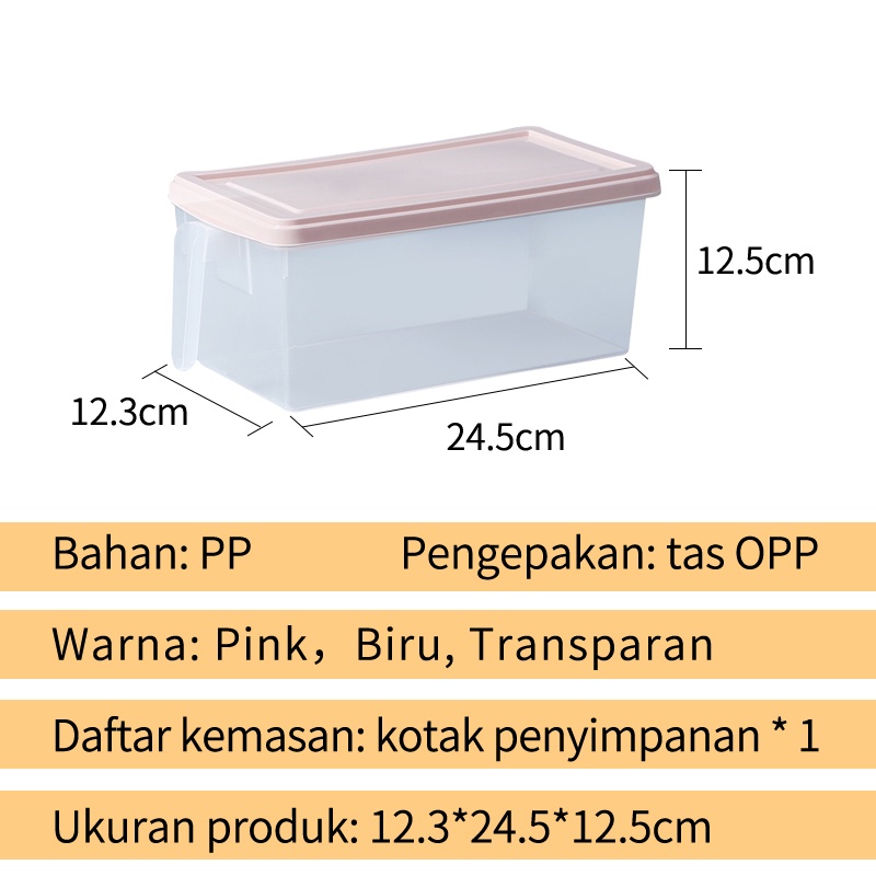 Letyeah &amp; Anantagt Kontainer Transparan Kotak Persegi Kulkas Food Grade Storage Box/Tempat Penyimpanan Makanan Sayur Buah