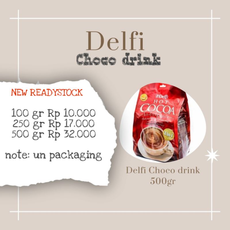 

Delfi choco drink 500 gram original un packaging