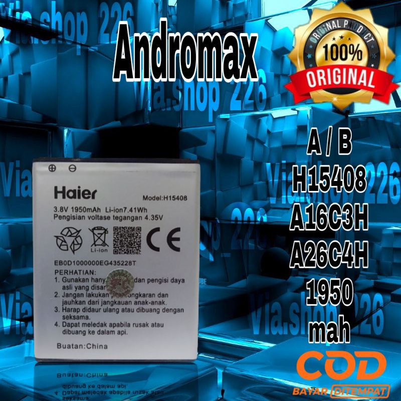BATTERY BATERAI BATRE SMARTFREN ANDROMAX A / B H15408 A16C3H  A26C4H ORIGINAL ORI ORY HENDPHONE hp