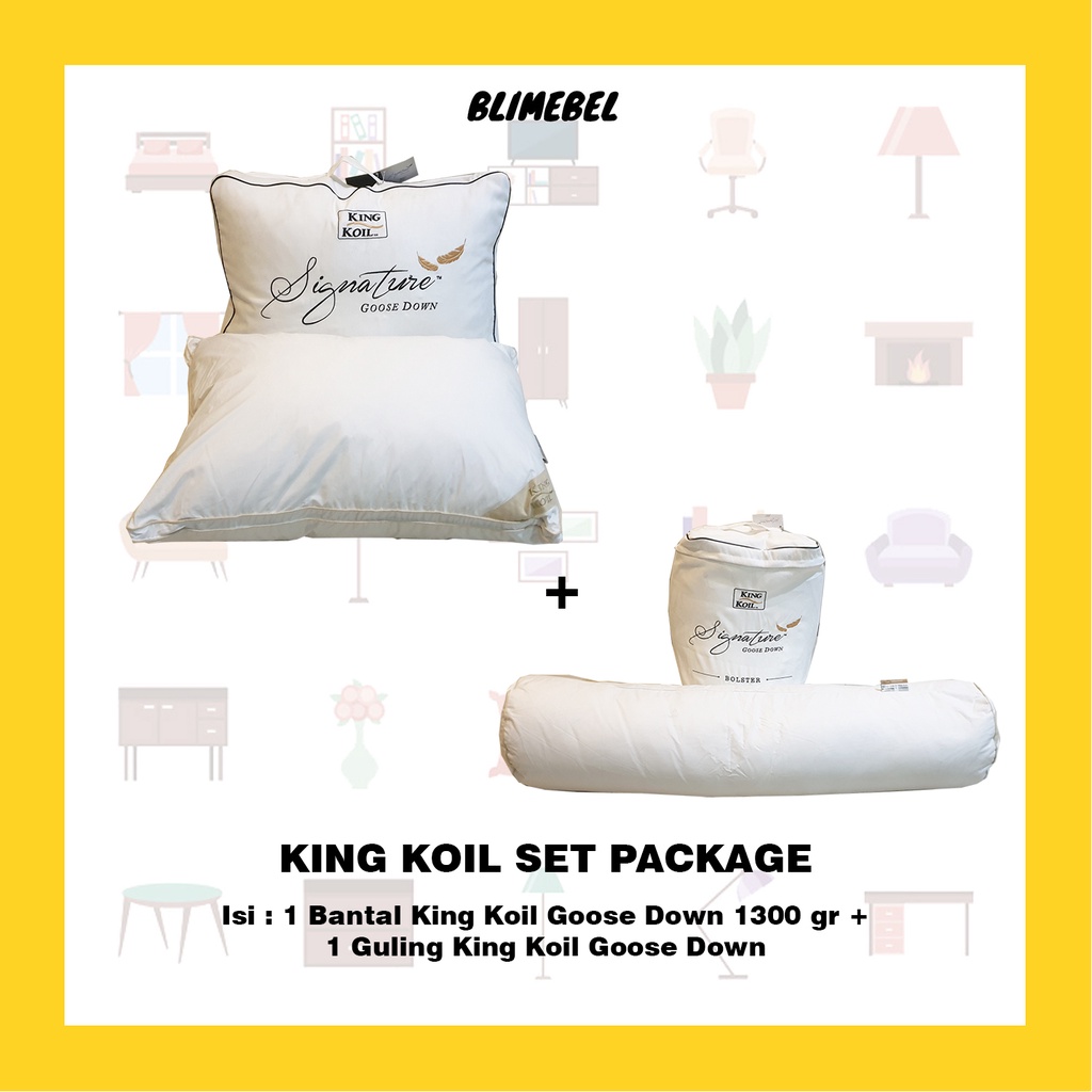 PAKET Bantal King Koil Goose Down 1300gr (medium) + Guling King Koil Goose Down