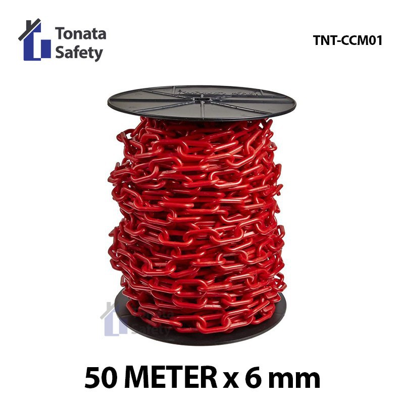 Plastic Chain / Cone Chain 6 mm x 50 m / Merah