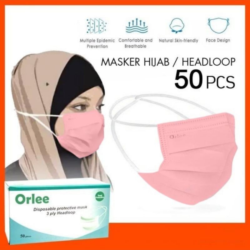 Masker Medis Earloop Hijab 3 ply Orlee