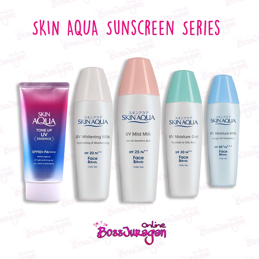 (BOSS) SKIN AQUA Sunscreen Series 40gr (Moisture Milk/ Moisture Gel/ Whitening Milk/ Mild Milk)