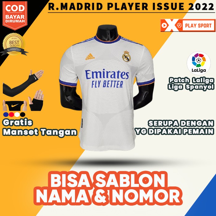 JERSEY PLAYER ISSUE REAL MADRID HOME 2022 TERBARU 2021 2022 KUALITAS JAMINAN IMPOR PREMIUM