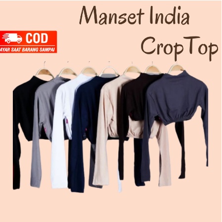 MANSET INDIA BAHAN RAYON SUPER / MANSET INDIA LENGAN PANJANG / KAOS INDIA / DALAMAN CROP TOP