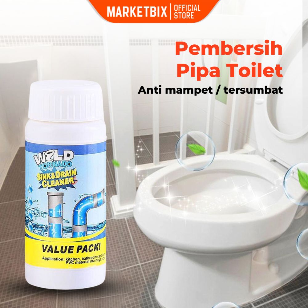 MARKETBIX Pembersih Pipa Toilet Anti Tersumbat Closet Dredging Agent Cleaner World Tornado 110 Gram