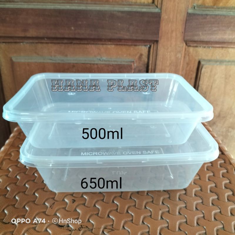 Twinwall 650ml/500ml kotak makan persegi tahan panas @5picis