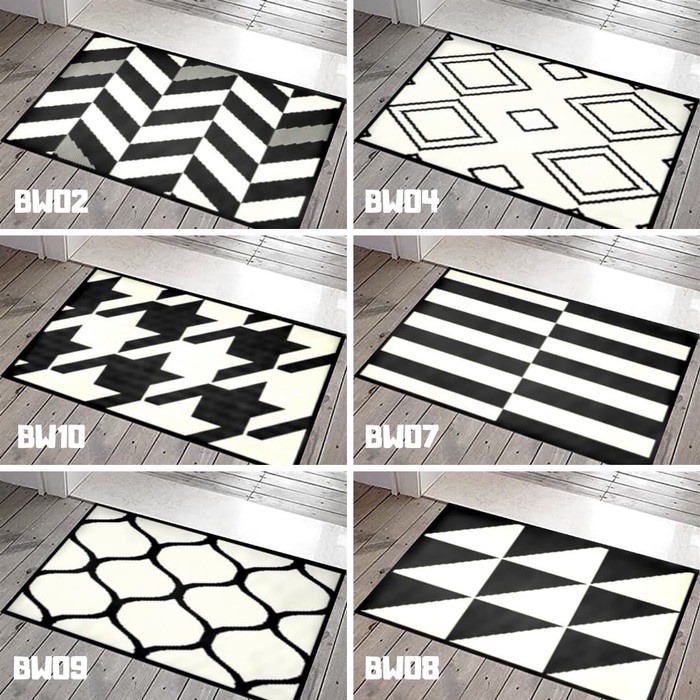 Maroc Keset Monokrom, karpet, keset Lantai uk 40x60 Pilih Motif-2