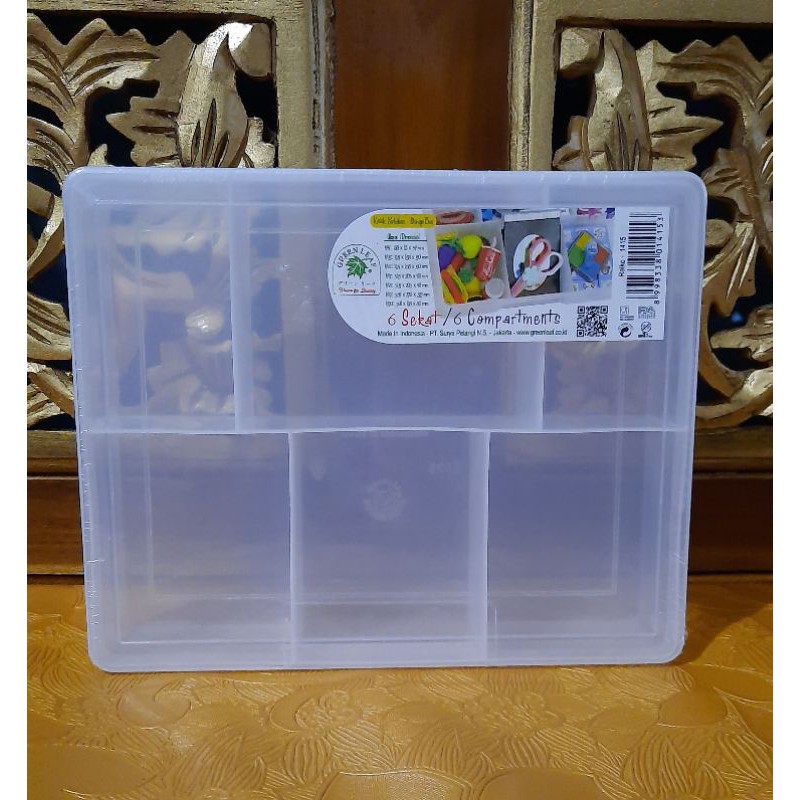 Kotak Box plastik 6 sekat