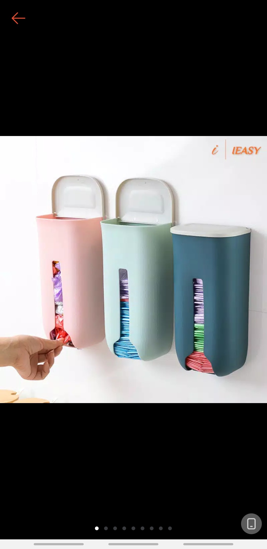 Dispenser Kantong Sampah Model Ditempel Pada Dinding, Bahan Plastik