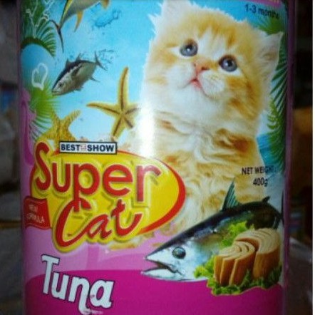 Supercat 400 gr 12 kaleng /1tray baby kitten tuna makanan kucing