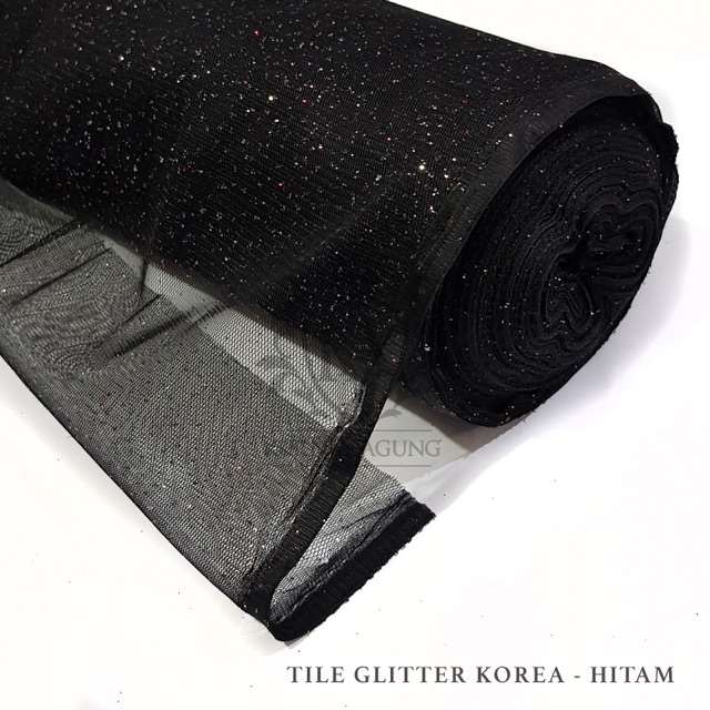 Kain Tile Tulle Tila Gliter Korea 150cm Bahan Rok Dress Gaun Kebaya Meteran (100cm) Murah Glitter