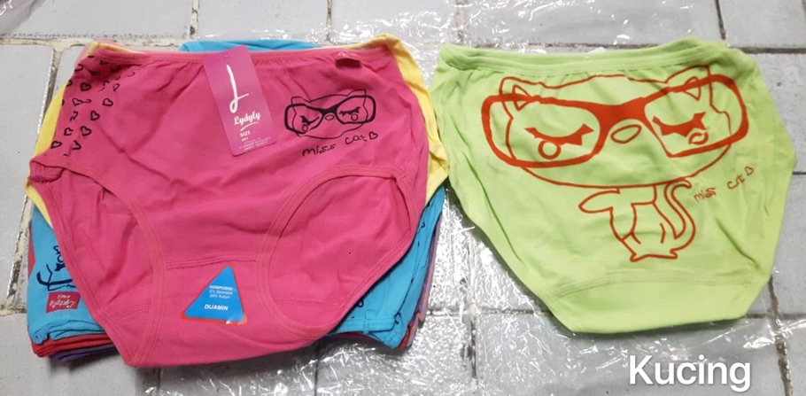 celana dalam anak perempuan 5-8th isi 6pcs katun halus