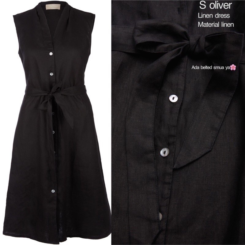 S.OLIVER LINEN DRESS BUTTON ORIGINAL