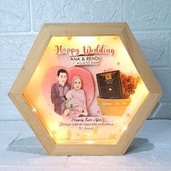 Sketch in Frame Hexa 3D / Pigura Segi Enam Kado Nikah Ultah Wisuda Kenang-kenangan