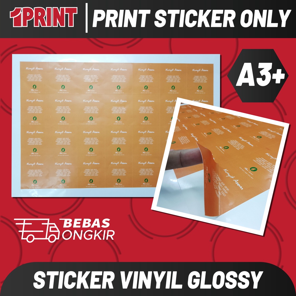 

Cetak Sticker Print Stiker Cromo / HVS / Vinyl / Transparant A3+ | PRINT ONLY