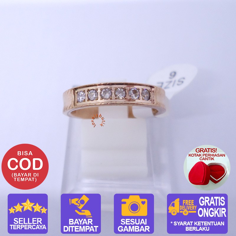 Lovelybutik Cincin Titanium Anti Karat Selamanya Ammi Cincin Titanium Wanita Multi Warna