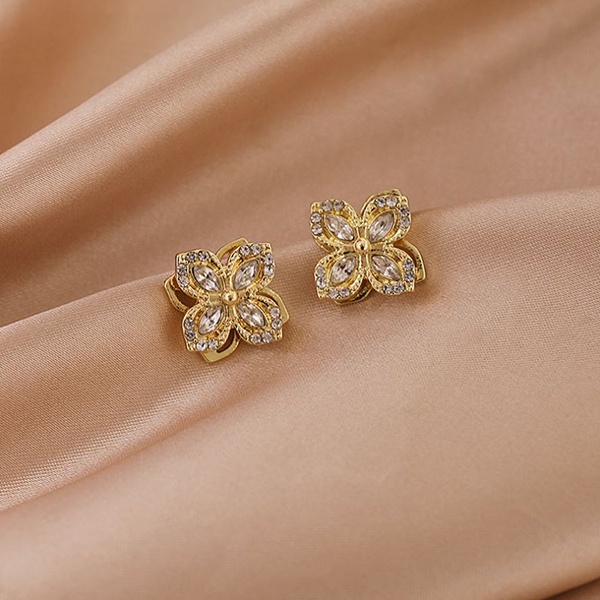 anting s925 bunga flower zircon stud earrings jan300(3E2,1B2)