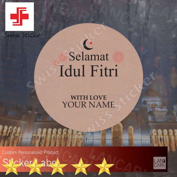 

Murah Sticker Label custom ramadhan Idul Fitri Kraft Craft stiker Amplop - MEDIUM Elegan