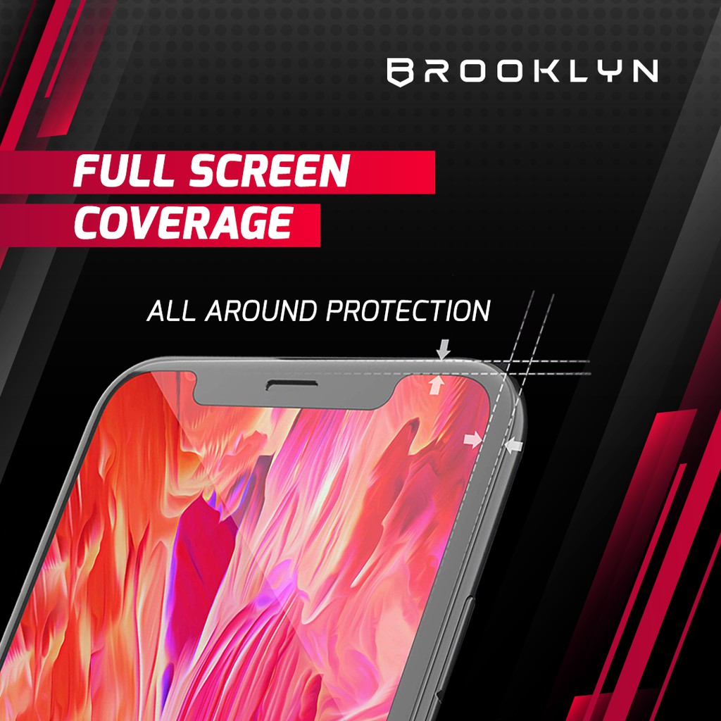 Brooklyn VER2 Tempered Glass iPhone 13/12/11/X XR XS MAX Mini Pro Max Full Cover Protection-3