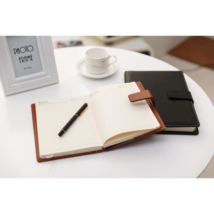 

B5S Buku Agenda Bahan Kulit Leader, Buku Memo Kerja, Note Book Leader 042