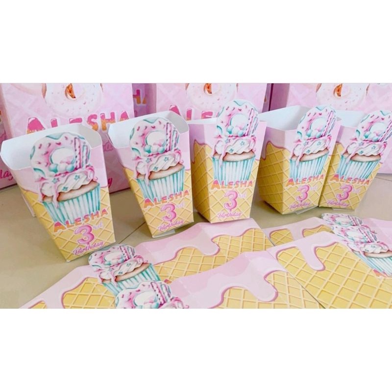 box popcorn custom ultah | label ulang tahun karakter