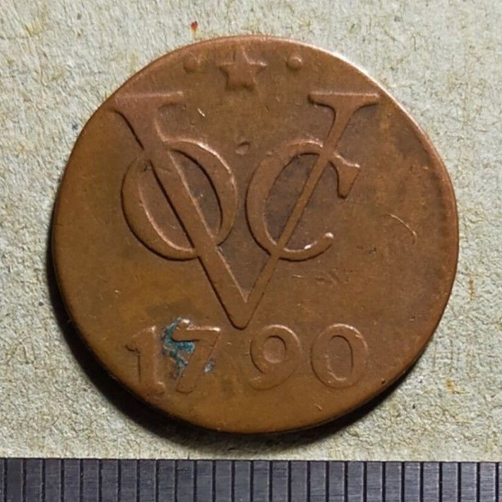 #2.VK. UANG KUNO / KOIN KUNO VOC BELANDA 1 DUIT TAHUN 1790