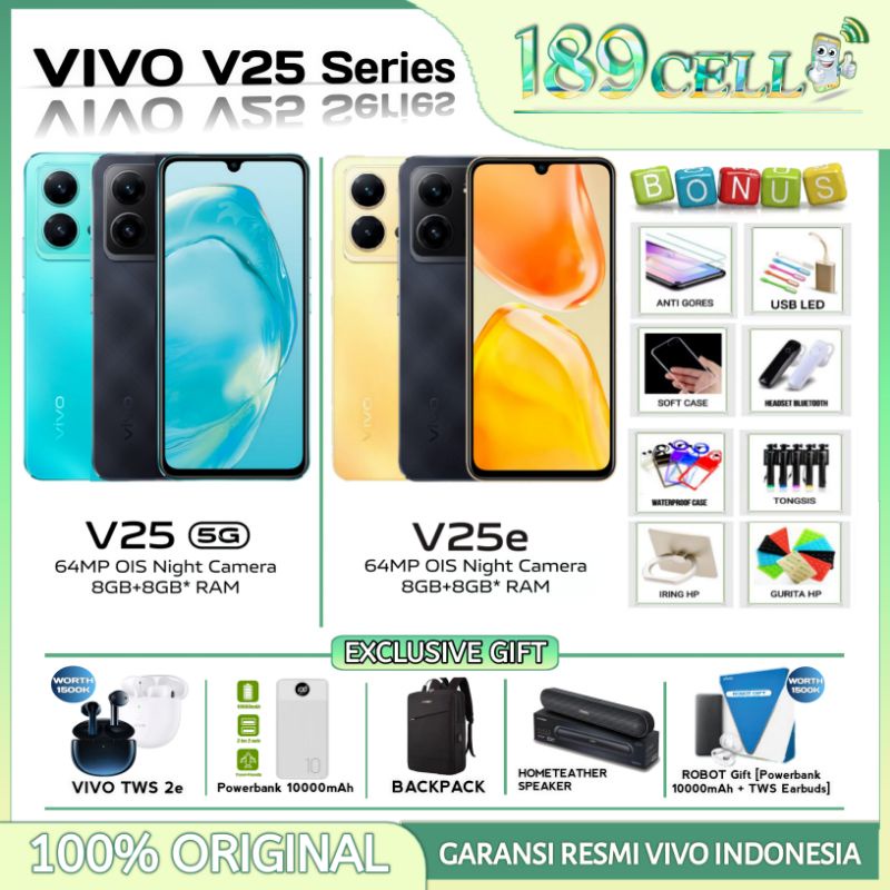 VIVO V25 5G NFC 8/256 | VIVO V25e 4G 8/256 | VIVO V25 e 8/128 | VIVO Y36 4G 8/256 [ 8+8GB Extended RAM ] GARANSI RESMI VIVO INDONESIA