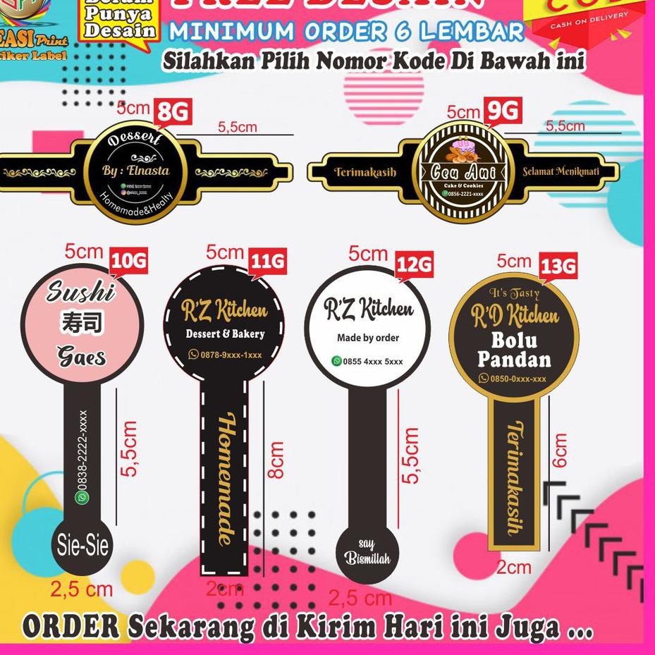 

HARGA GROSIR >> Stiker Label Seal Homemade Sticker Label produk Makanan Minuman Kue Kering Sack Ukur