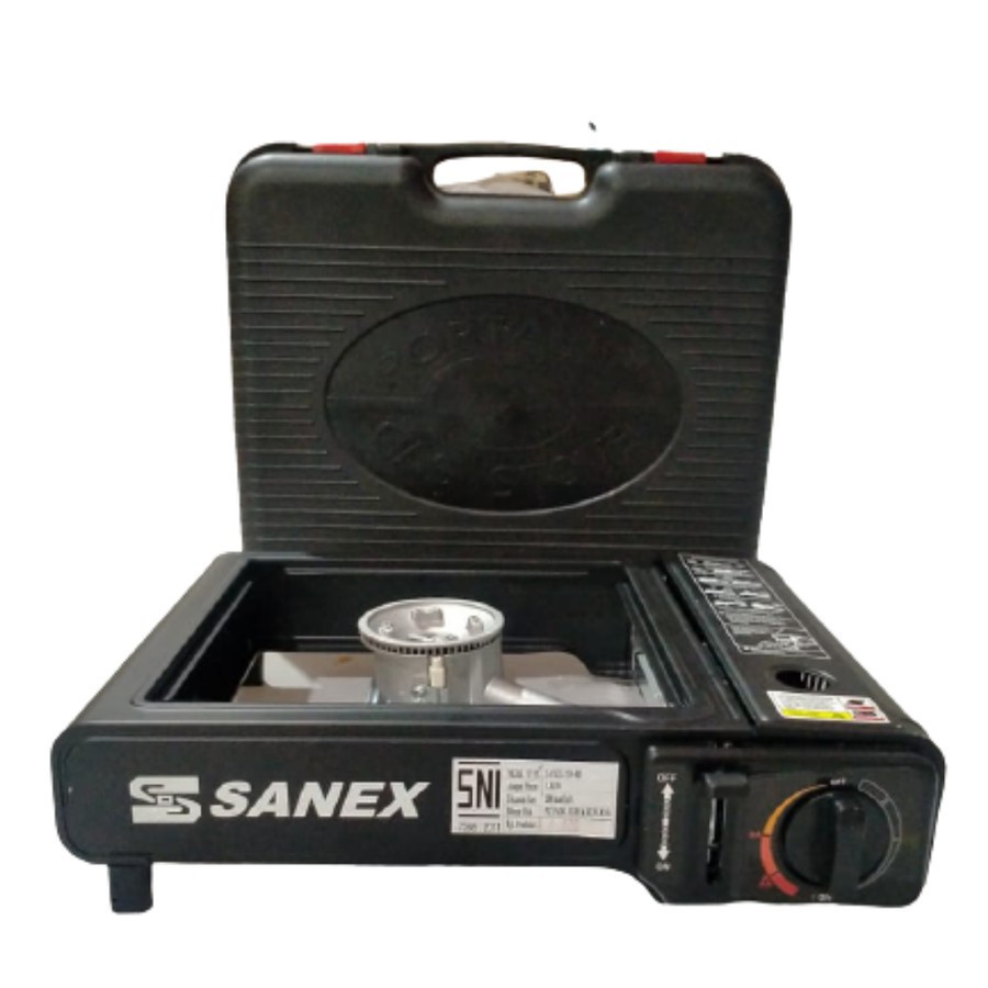 KOMPOR GAS PORTABLE SANEX 2 IN 1 PAKET GAS KALENG PORTABLE