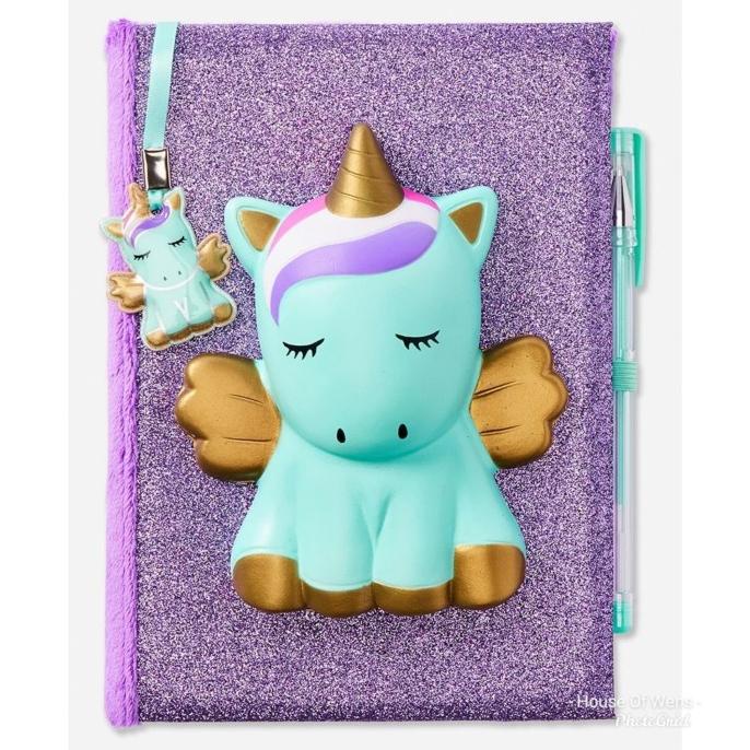 

JUSTICE UNICORN SQUISHY DIARY INCLUDE PEN - DIARY UNICORN JUSTICE