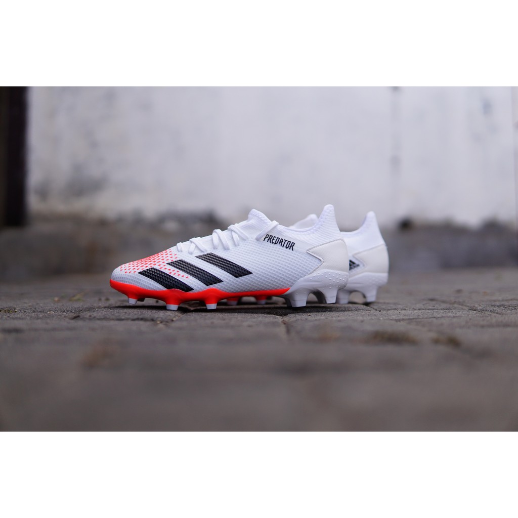 Sepatu Bola Adidas Predator 20.3 L FG - White/Black/Red  Original