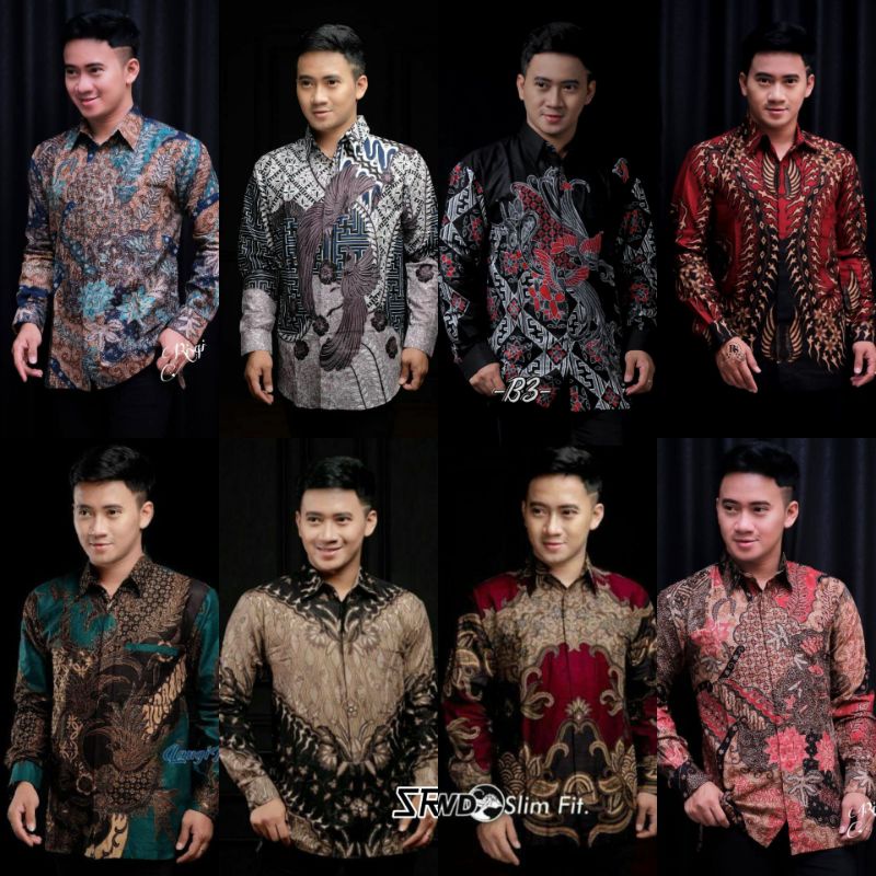 NEW MOTIF Batik Pria Lengan Panjang BATIK NAKULA HRB026 motif KERATONAN Kode 002