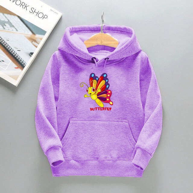 Hoodie Anak Unisex Butterfly Size M-XL