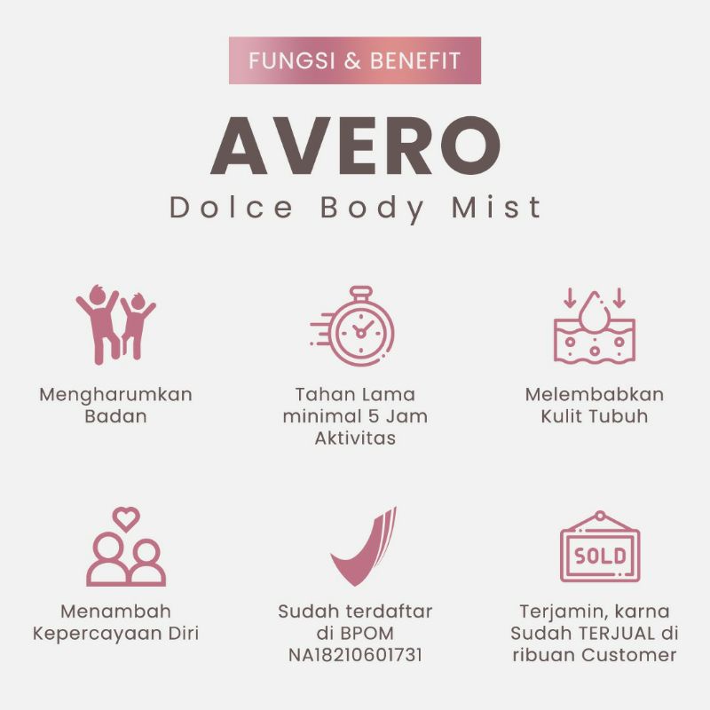 AVERO Parfume Body Mist - Dolce Sweet 30ml