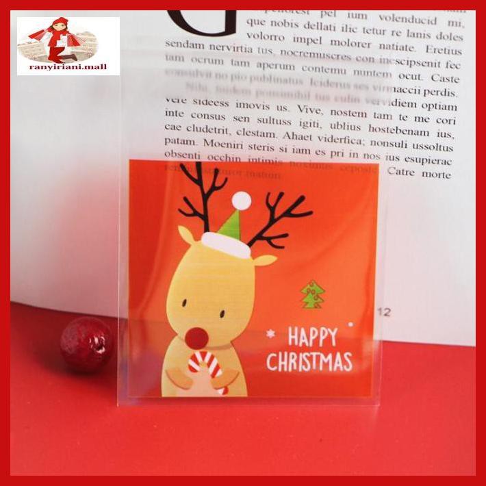 

E343Te6- Plastik Cookies Natal Merry Christmas 7X7 Lucu Motif Unik & Unyu Yuiu9O-